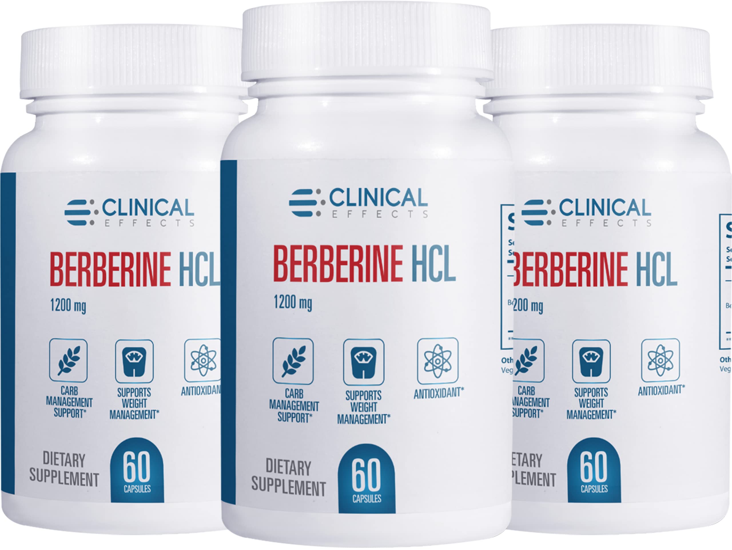 Clinical Effects Berberine HCL - Pure Berberine 1200mg - Heart, Blood Circulation, Liver Support - V