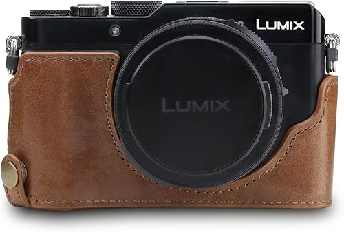 Miniatura 3 de Megagear MG1564 Panasonic Lumix Dc-Lx100 I Siempre Listo Cámara De Cuero Genuino Media Caja Y Correa - Marrón