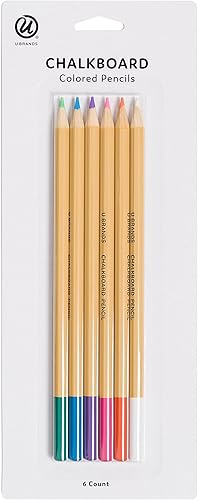 U Brands Lápices de colores de pizarra, colores surtidos, 6 unidades