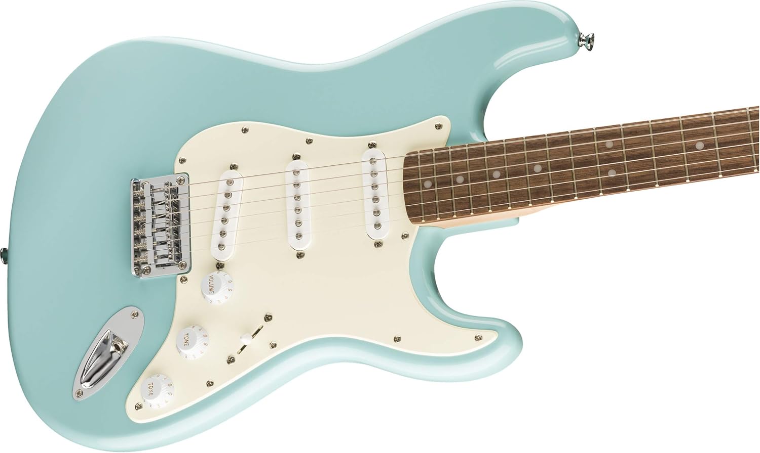 Fender Squier Bullet Stratocaster Hard Tail - Tropical Turquoise Bundle with Gig Bag, Tuner, Strap, Picks, and Austin Bazaar Instructional DVD