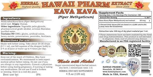 Miniatura 2 de HawaiiPharm Extracto líquido de kava kava, suplemento de tintura de Kava Kava (Piper Methysticum) 2 x 32 oz sin filtrar