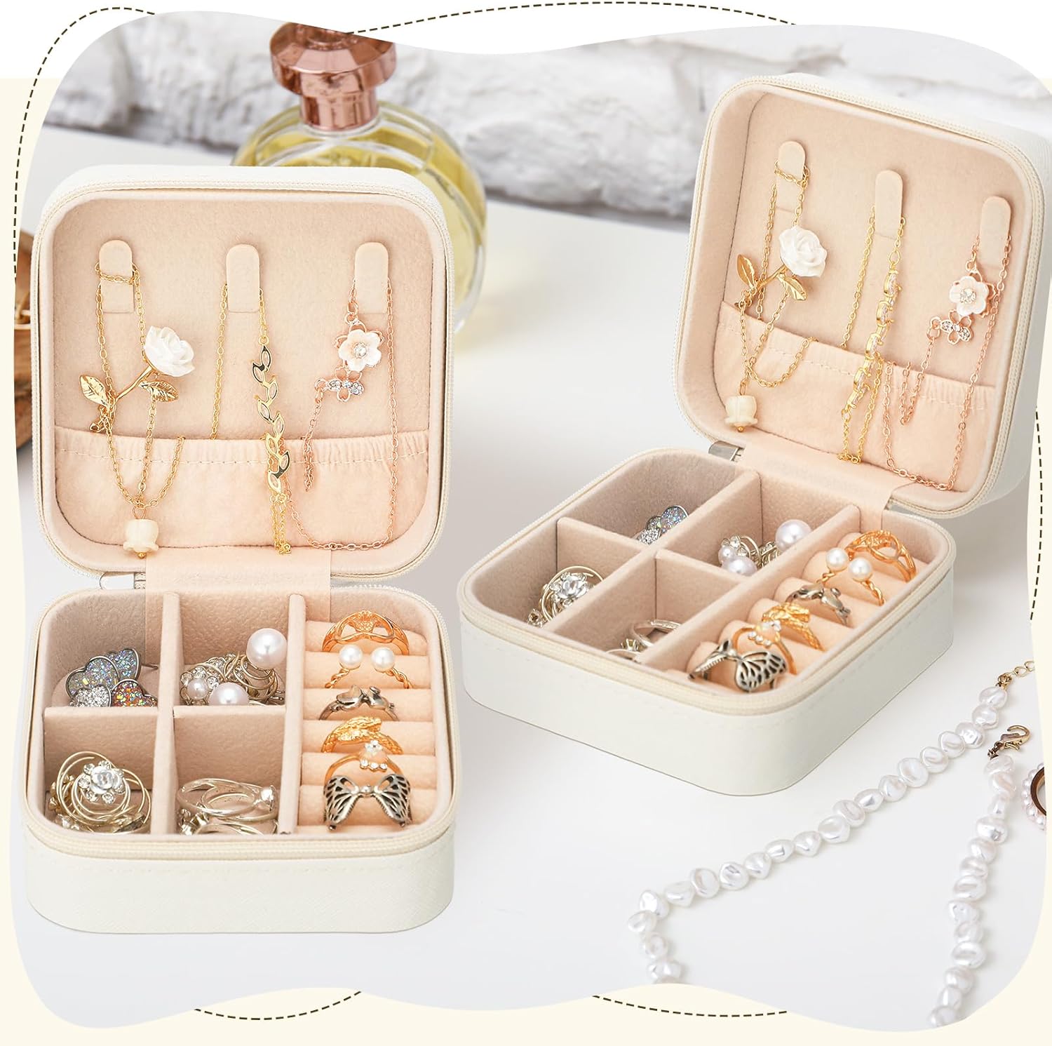 8 Pcs Bridesmaid Proposal Jewelry Box Gifts I Can't Say I Do Without You Travel Jewelry Case Portable Earring Organizer for Women Bridesmaids Wedding Gifts - Image 4