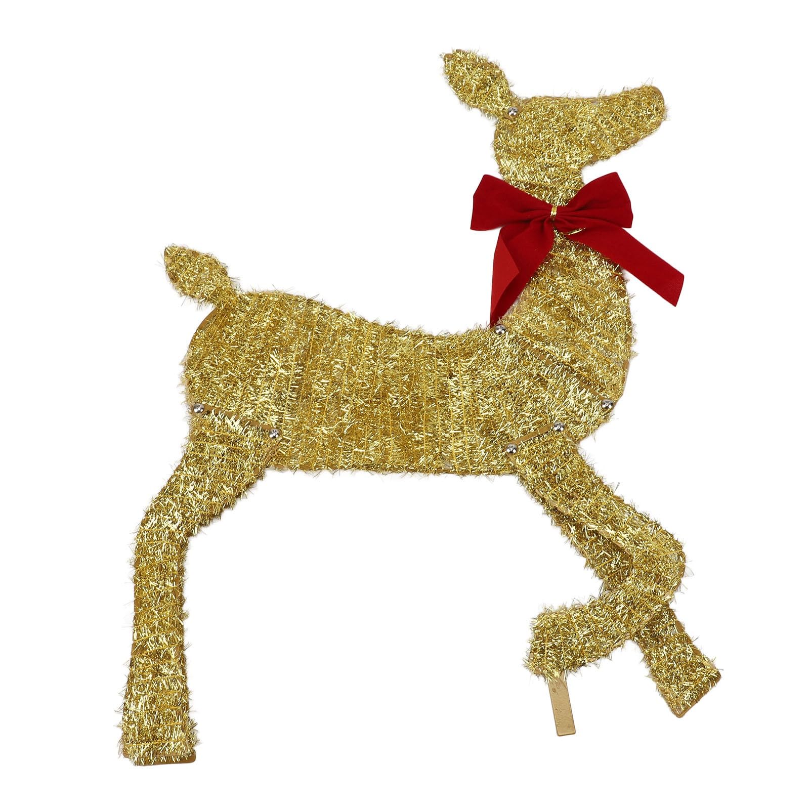 Kadimendium Rentier-Weihnachtsdekoration, Goldfarbenes LED-beleuchtetes Hirsch-Familien-Set für Outdoor, Weihnachten, Festival, Vorgarten