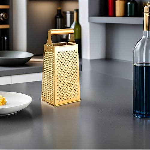 Miniatura 6 de UPKOCH Rallador de cuatro caras, caja de rallador de cocina de 4 lados, rallador Zester de acero inoxidable, rebanador de verduras, triturador de