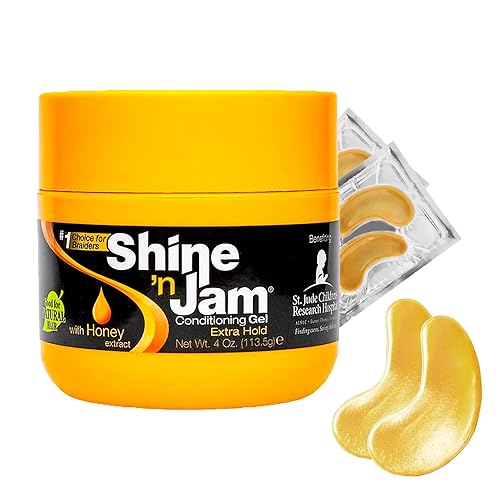 Shine N Jam Conditioning Gel Extra Hold 4 Ounce with Bonus Black Hair Band - Styling and Care Set