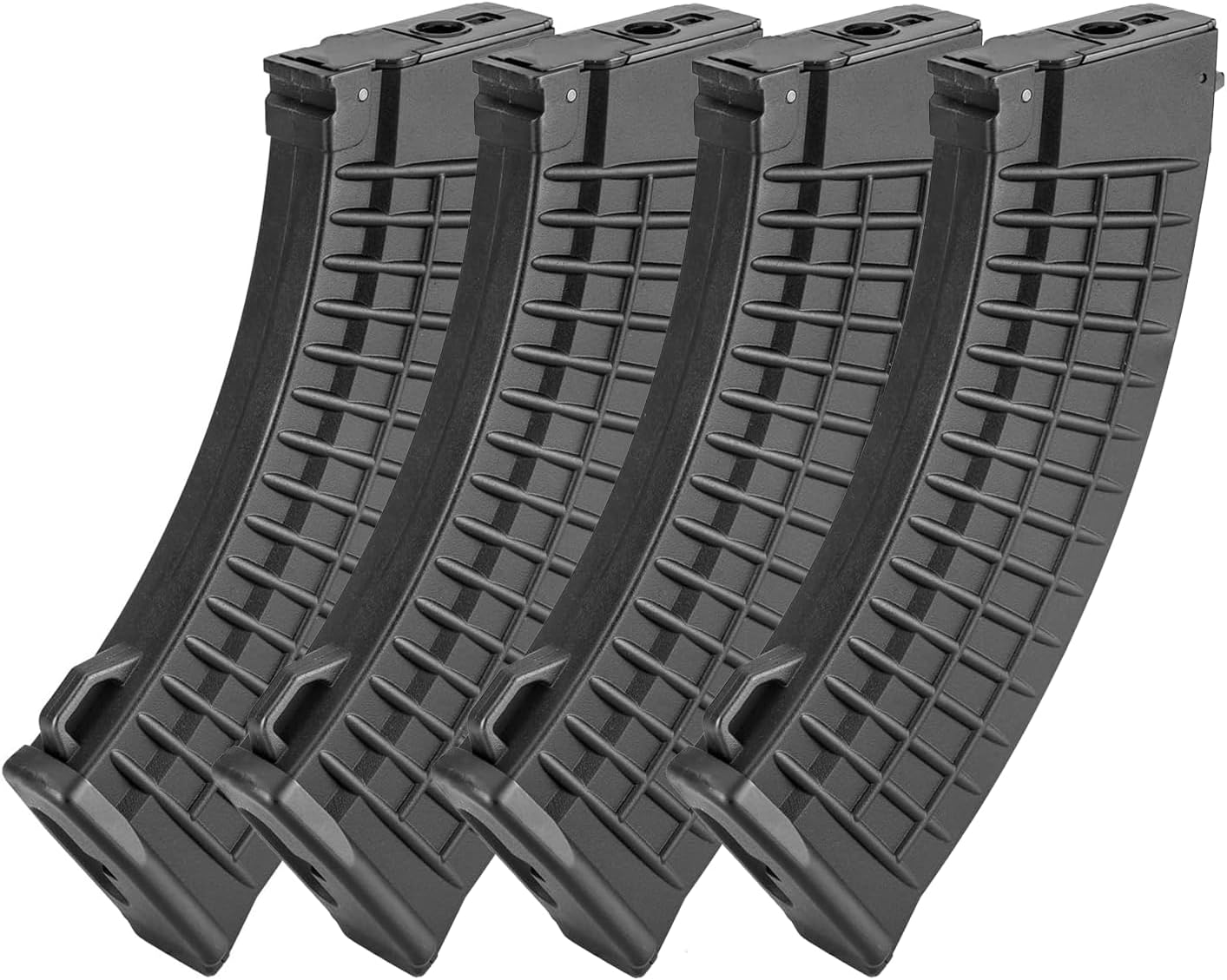 GoldenBall Airsoft AK Magazine 600rd Waffle Polymer High Capacity AEG Magazine Compatible with Lancer Tactical Gen 1 Airsoft AK AEG (Gen 1 728 Series)-4 Pack