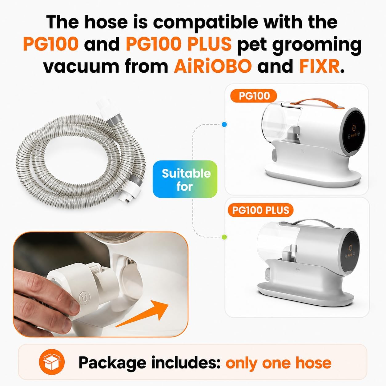 PG100/PG100 Plus Replacement Hose for Pet Grooming Vacuum Kit