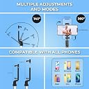 Kratos K1 - V3 Selfie Stick with Tripod Stand,Extendable Selfie Stick for Mobile Phone with Bluetooth Remote,3-in-1 Multifunctional Design for Redmi/Xiaomi/OnePlus/Samsung/Oppo/Vivo and All Phones gallery image