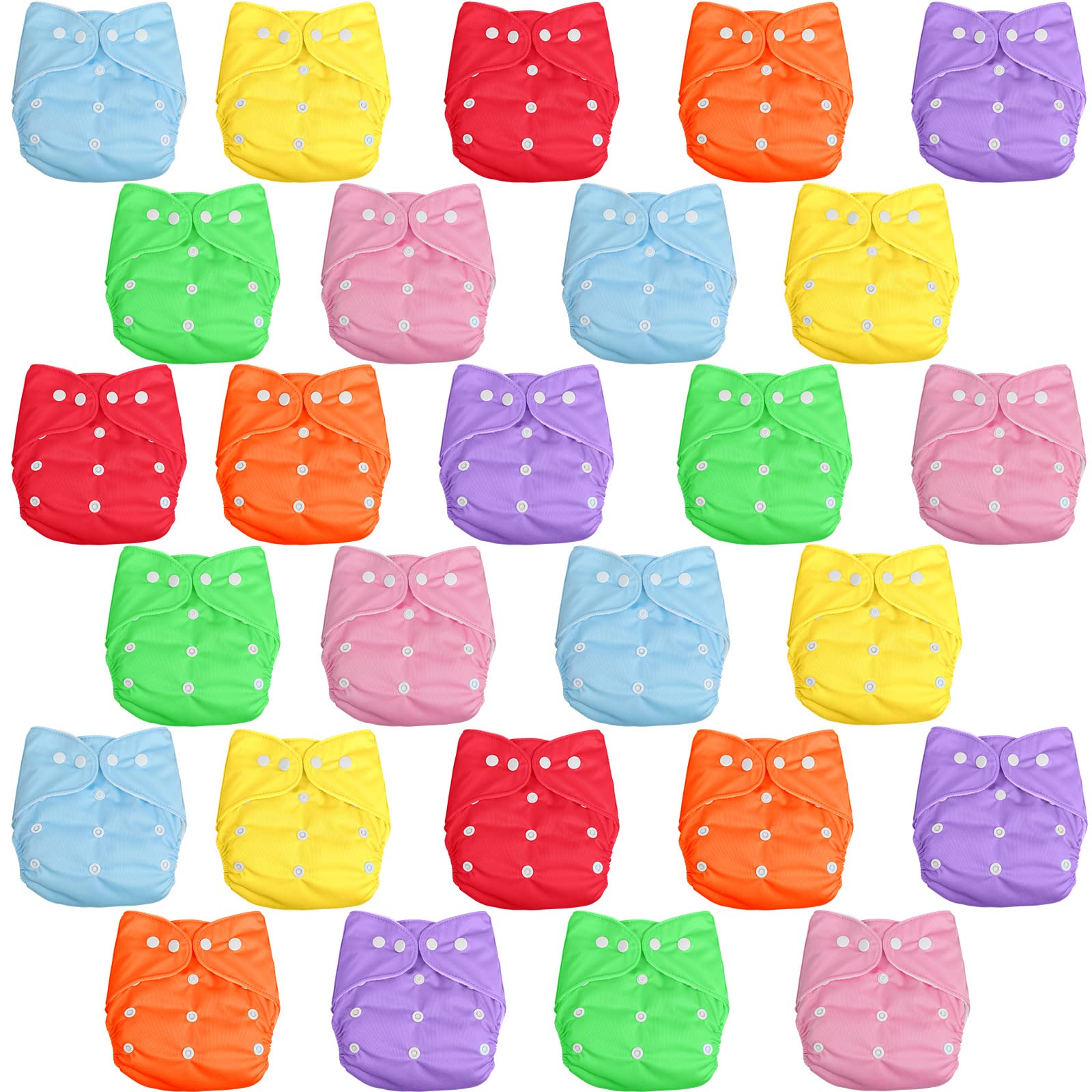 Weewooday 28 Pieces Baby Reusable Cloth Diapers Adjustable Cloth Diaper Cover Washable Diapers for Baby Cloth Pocket for Girls Boys Newborn 8-25 Pound (No Inserts)