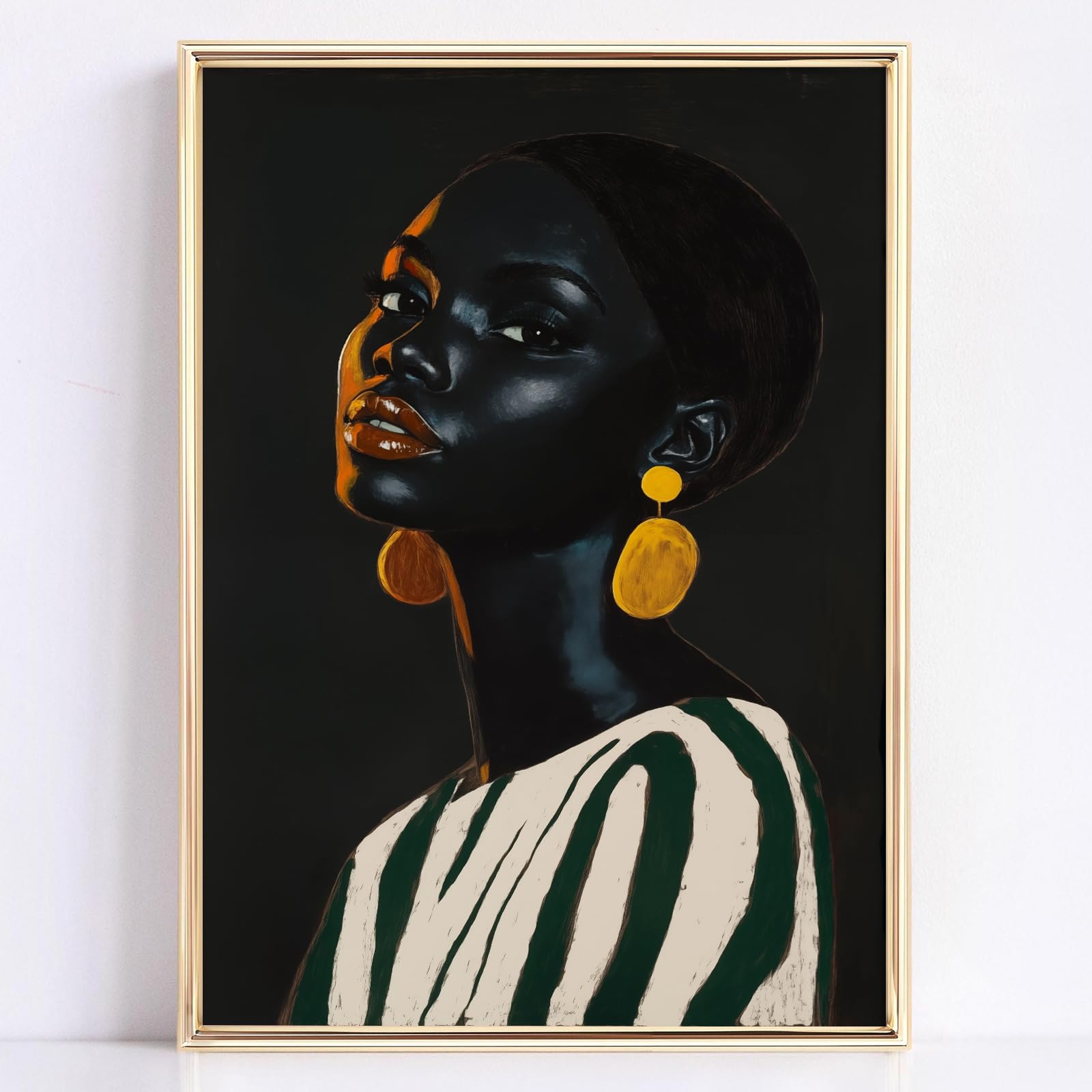 Black Girl Fashion Artwork Trendy Women Wall Art Black Woman Poster African American Pictures Abstract Woman Poster Female Portrait Wall Art Abstract
