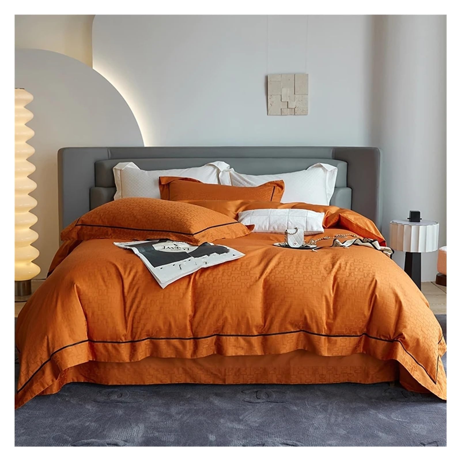 Sbcgfy E Bed Four Pieces Set, Gyptian Cotton Bedding Set Delux Jacquard Duvet Cover Bed Sheet And Pillowcas,-Queen Siz 4Pcs