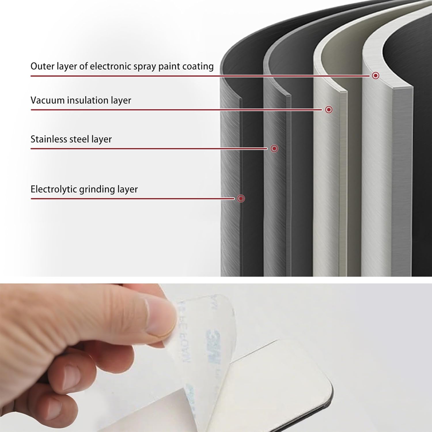 ZUNTO Self Adhesive Towel Bar - 7.9 Inch Towel Holder Stainless Steel, No Drill Bath & Kitchen Holder for Dish Cloths, RV Life (Brushed Modern) - Image 5