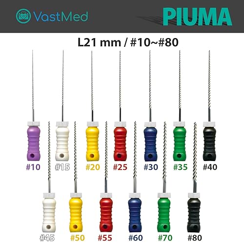 Miniatura 6 de 18 puntas de acero inoxidable Piuma #600.827 in de mano  Archivos de endodoncia dental para eliminar la pared del conducto radicular y dragar el