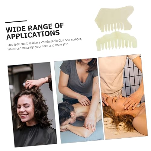 Miniatura 9 de MERRYHAPY 2 unids peine de jade cuero cabelludo masaje desenredante peine herramienta de raspado muscular cuerpo Guasha Junta de eliminación de