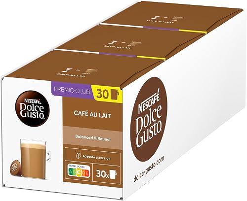 NESCAFÉ DOLCE GUSTO Café au Lait Kaffeekapseln (3 x 30 Kapseln), Medium Roast