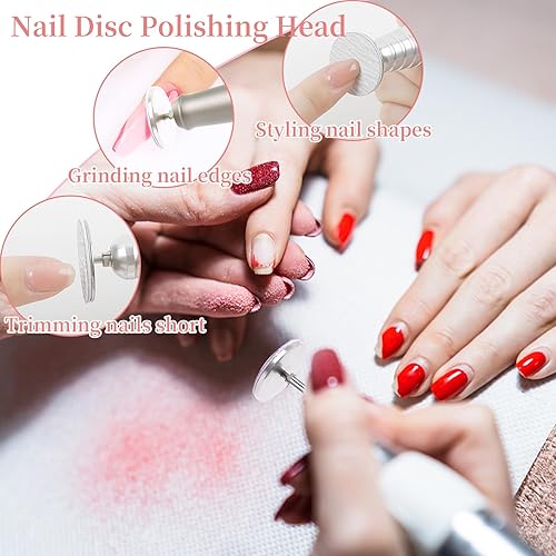 Miniatura 10 de 72 discos de papel de lija y broca de metal para uñas, disco de papel de lija de repuesto de 0.98 pulgadas para herramientas de suministros de