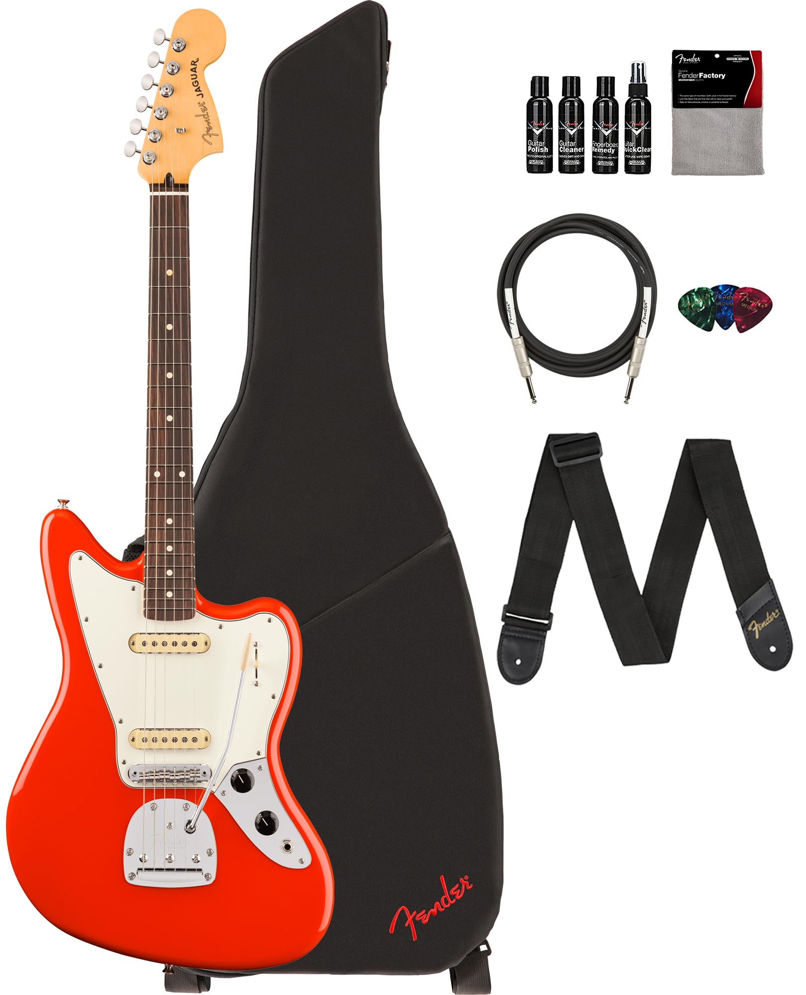 Amazon.com: Fender Player II Jaguar - Coral Red Bundle with Gig