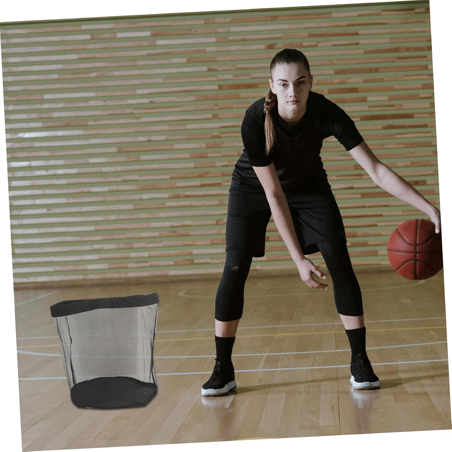 Large Mesh Sports Equipment Bag Drawstring Storage Holder for Basketball Football Baseball Versatile Gym Organizer for Team Activities Excellent Ventilation for
