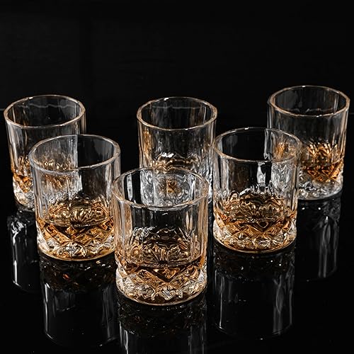 Miniatura 10 de SIYOUKI Juego de vasos de whisky de cristal de 11 onzas, Old Fashioned Rocks Barware Low Ball Glass para Bourbon, whisky escocés, cócteles, coñac,