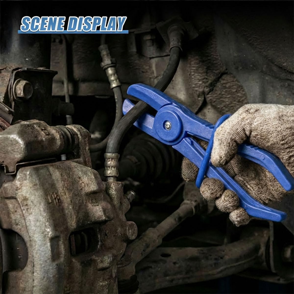 3PCS Hose Pinch Off Pliers Set, Plastic Straight Hose Clamp Pliers with Secure Lock Buckle & Anti-Slip Handle, Auto Fuel Line Repair Tool for Coolant/Brake/Radiator/Gas Hoses (Blue)