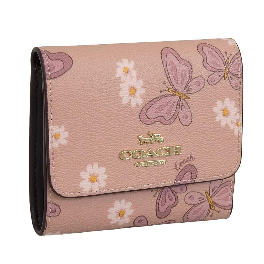 ❤️最終値下げ❤️coachコーチ折りたたみミニ財布レディースピンク❤️ コーチ COACH アウトレット 二つ折り財布 シグネチャー ミニ財布