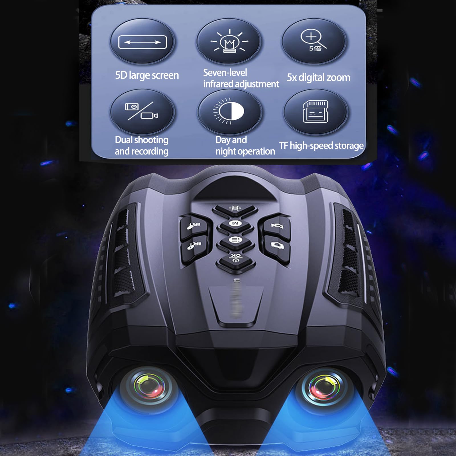 4K Prismaticos Vision Nocturna,Gafas de visión Nocturna para Adultos, binoculares con cámara, prismáticos de visión Nocturna infrarroja, Zoom Digital 8X Adecuado para la Caza
