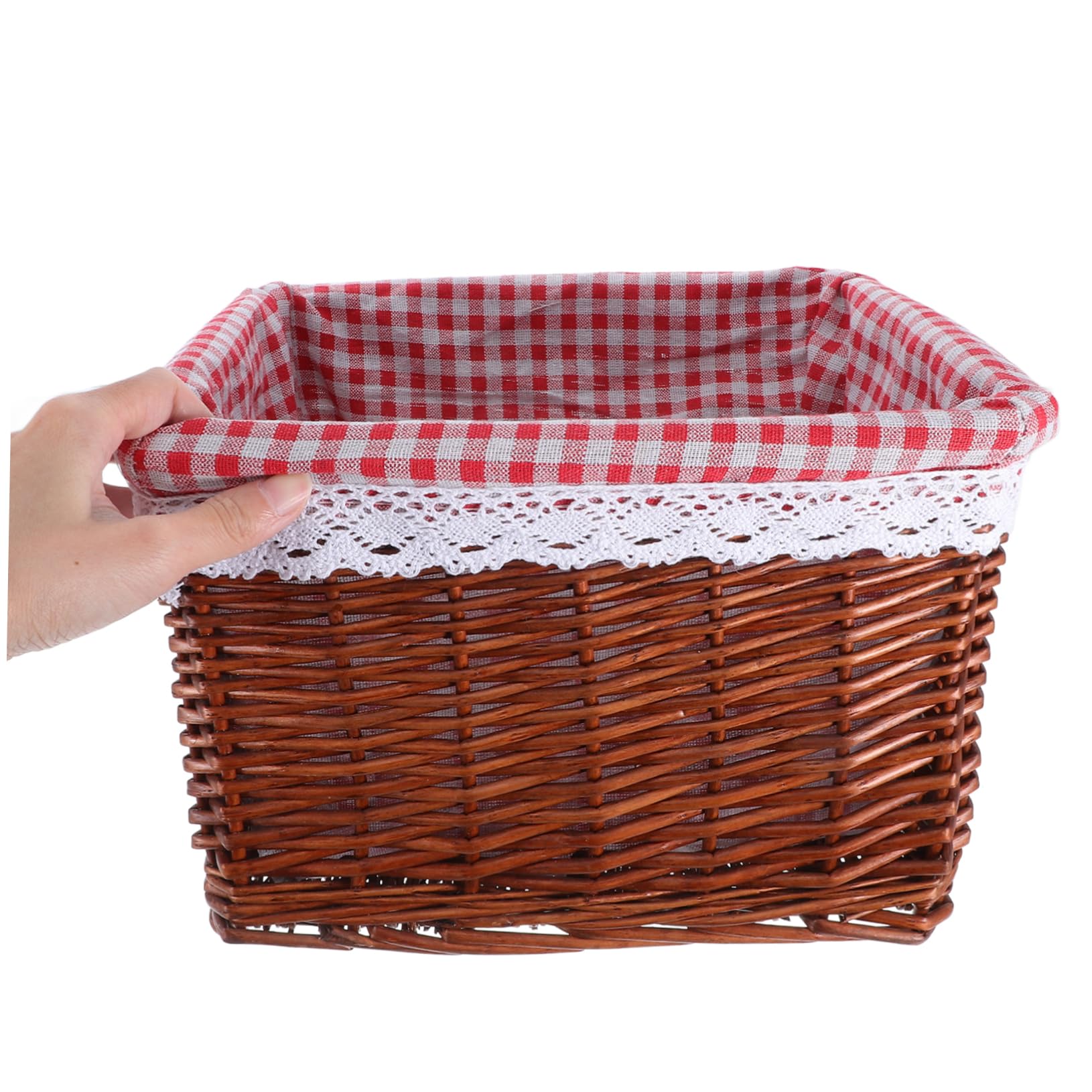 Cesta de Almacenaje Tejida Cuadrada de Mimbre para Hogar | Forma de Cubo, Estilo Natural, para Ropa y Juguetes, Diseño Sencillo para Ordenar y Ahorrar Espacio