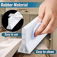 Vista 4 de Presa de agua de umbral de ducha de 3 pulgadas de alto, 67 pulgadas de largo, plegable, protector contra salpicaduras de agua, barrera de ducha