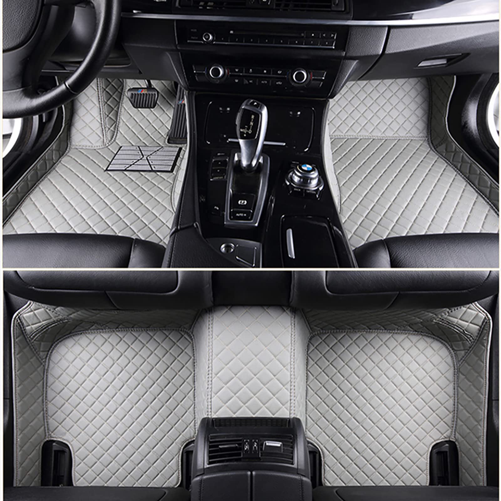 Tapis de sol Citroen C5 Aircross en cuir gris sur mesure pour protection voiture