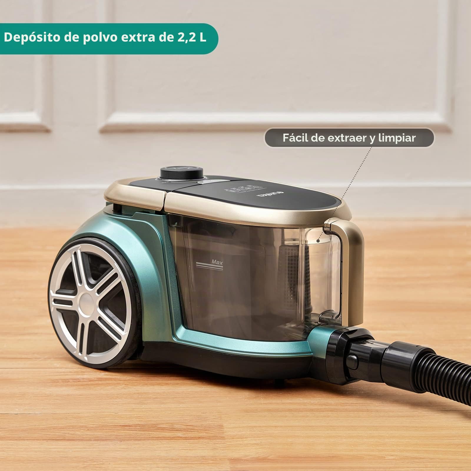 EUREKA Apollo Aspiradora sin Bolsa Verde 240W 2.2L 72 Decibelios