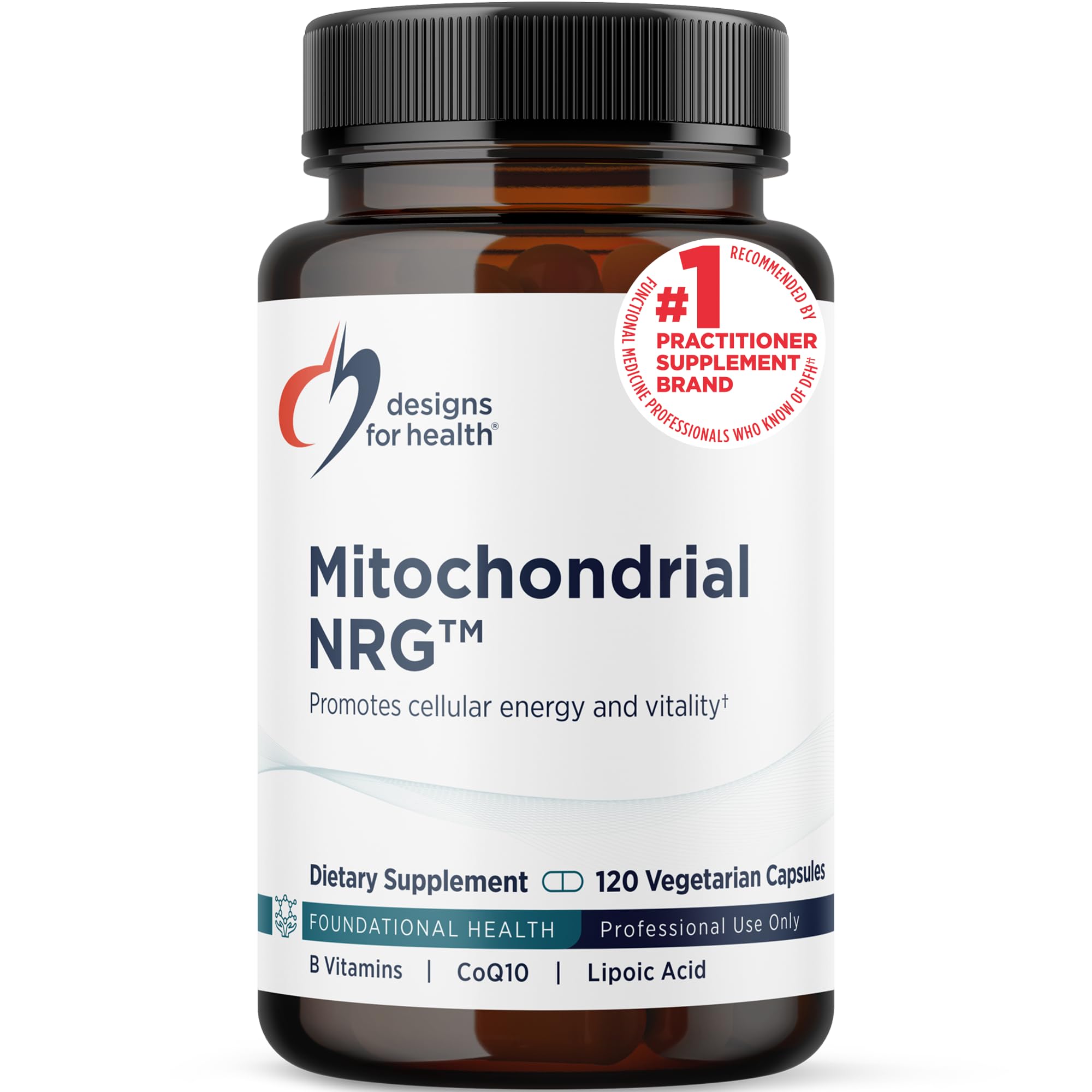 Designs for Health Mitochondrial NRG - Advanced Energy & Cellular Protection Formula, 120 Vegetarian Capsules