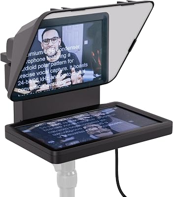 Elgato Prompter - Teleprompter with Built-in Screen for YouTube, Twitch, Zoom, MS Teams and more, Supports DSLR/Webcam/Smartphone, Drag & Drop Monitor Display, Works with Mac/PC & Stream Deck