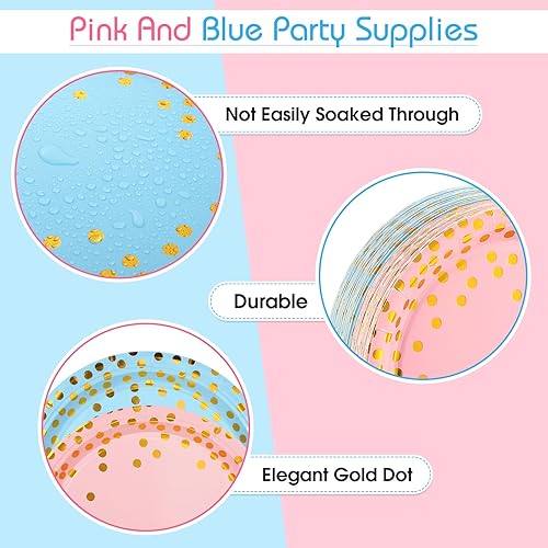 Miniatura 9 de Tegeme 256 piezas de suministros de fiesta verde oscuro y dorado, platos de papel, servilletas, vasos, manteles desechables de punto dorado,