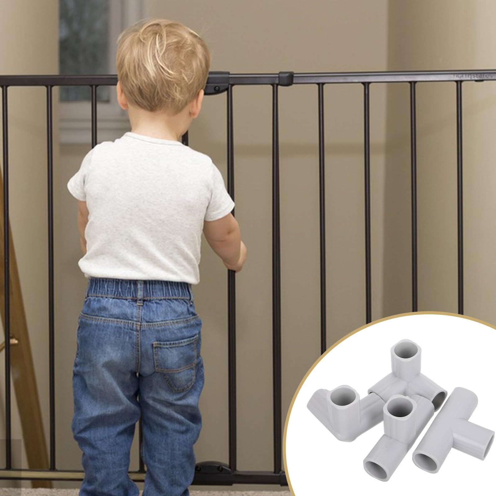 Happyyami 4 Sztuki Częściowy Łączników T i Trójniki Do Kojca Dziecięcego Uniwersalne Akcesoria Do Łączenia Kojców Stabilne i Szybkie Montażu Elementy dla Niemowląt