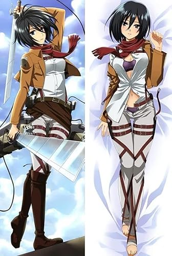 Shingeki Yeager, Eren Ackerman, Mikasa Arlert, Armin Levi Dakimakura Anime Funda de almohada para abrazar el cuerpo funda decorativa Anime Girl