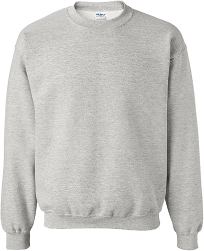 Heavy Blend 8 oz. 50/50 Fleece Crew (G180) Grey, M (Pack of 12)