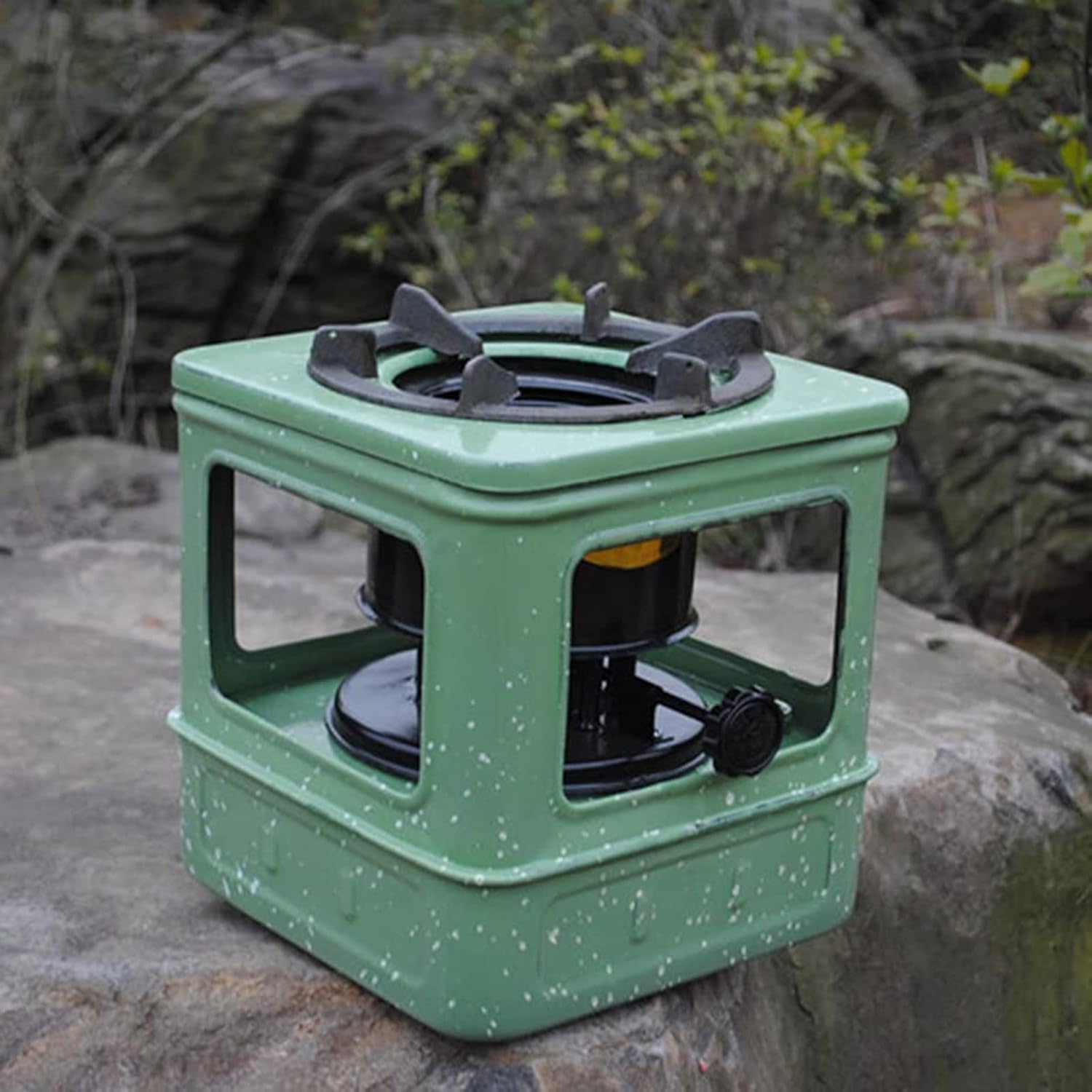 Outdoor Kerosene Heating Stove - Windproof Camping Grill with 8 Furnace Cores, Portable Petroleum Heating Oven for Backpacking, Hiking, Picnics, Ideal for 3-5 People