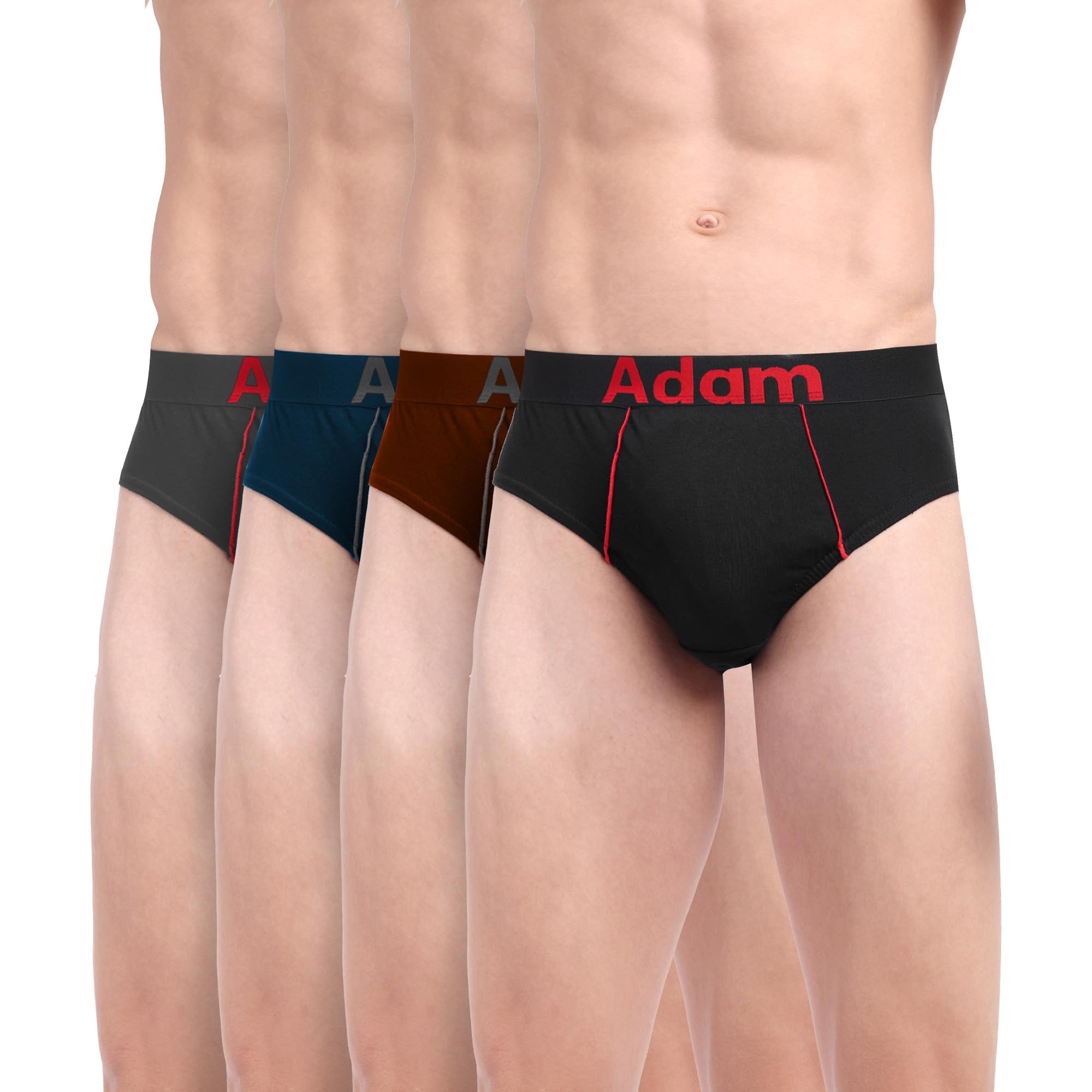Briefs for Men's 100% Cotton Top Elastic Waistband Comfortable Underwear for Men, Soft Supportive Fit, Assorted Innerwear for Gym, Sports & Daily Use (Assorted Colours, Pack of 4)-image-46