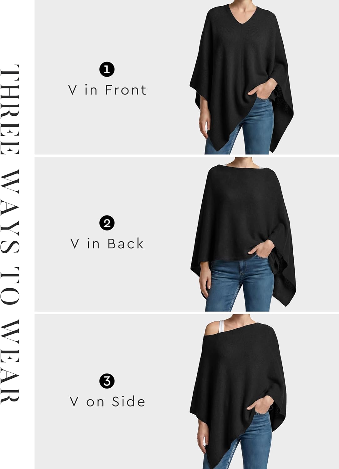 Cashmere Poncho Sweaters for Women Lightweight Soft Pashmina Capelet Versatile Knit Pullover Asymmetrical Tops 2026 - Image 6