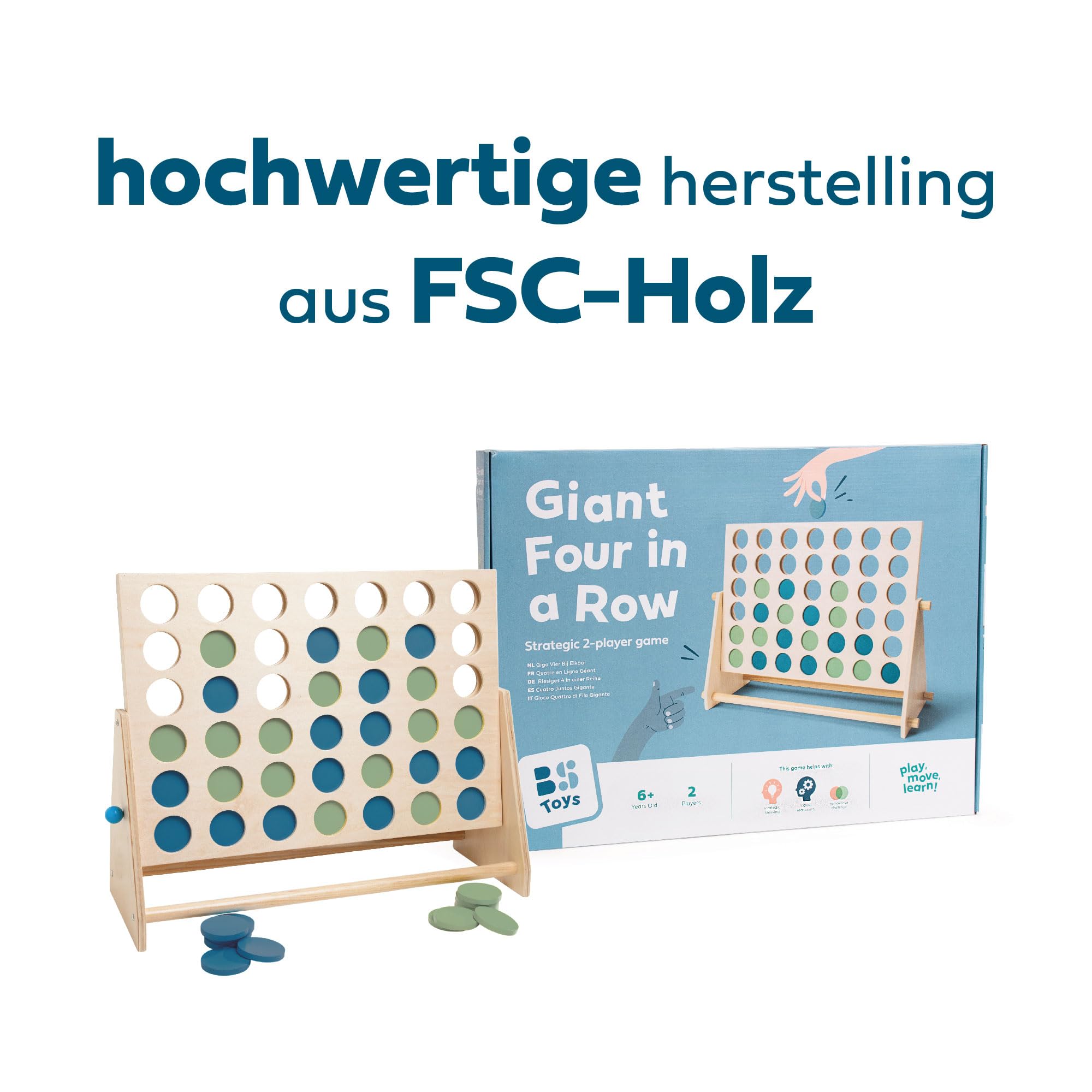 Vier Zusammen - Geschicklichkeitsspiel für Kinder - Geeignet für Indoor - oder Outdoor