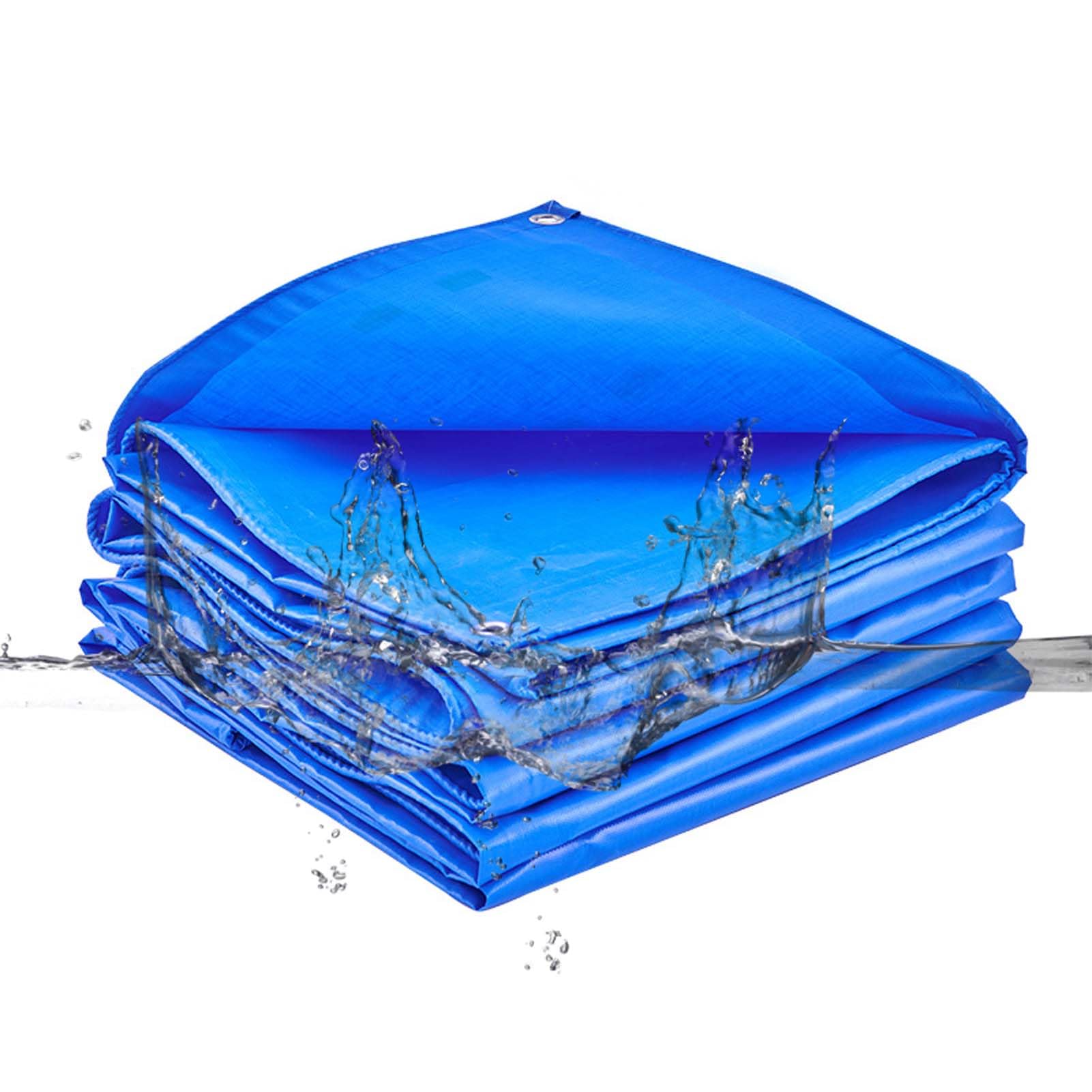 Srhimeos Blue 1.5X1.5m Waterproof Heavy Duty Tarp 16 Mil, Multifunctional Uv Resistant Poly Tarps, Tarpaulin Cover With Reinforced Grommets, Rip And Tear Proof, Water-Resistant Ground Sheet