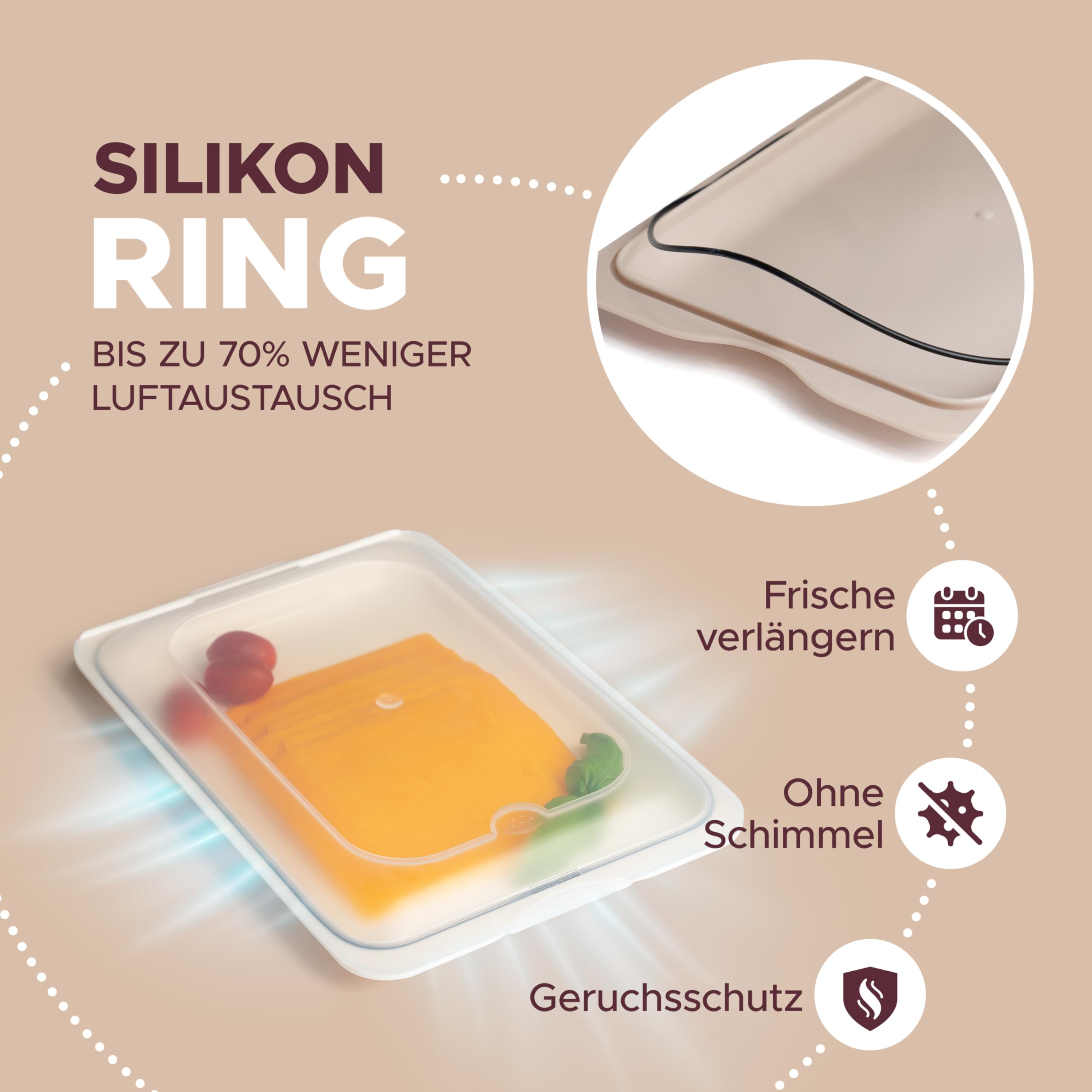 BUNDHEIM® Aufschnittboxen für Kühlschrank 4er Set | Aufschnittbox stapelbar ideal zur Wurst Aufbewahrung Kühlschrank
