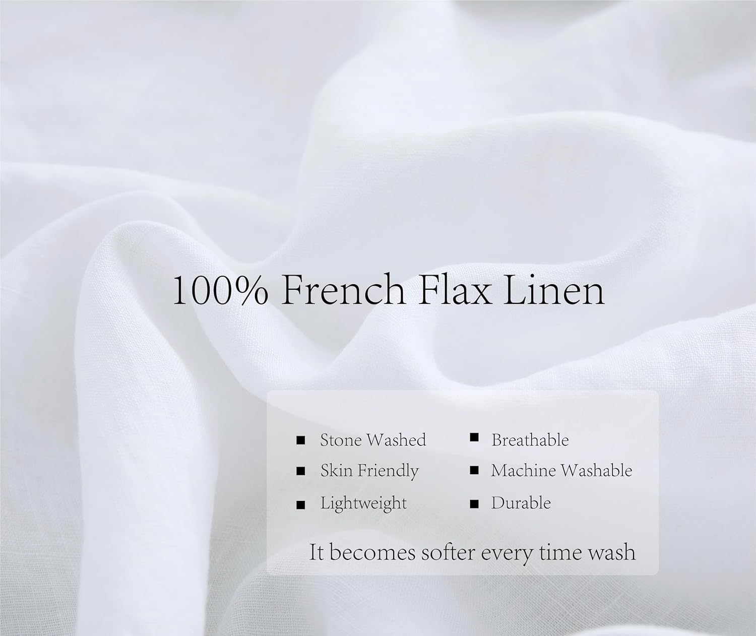 100% French Linen Pillowcases 20x26 Inches Set of 2 Standard Pillow Shams with Envelope Closure, Stone Washed Soft Durable Breathable and Cooling All Season, White - Image 6