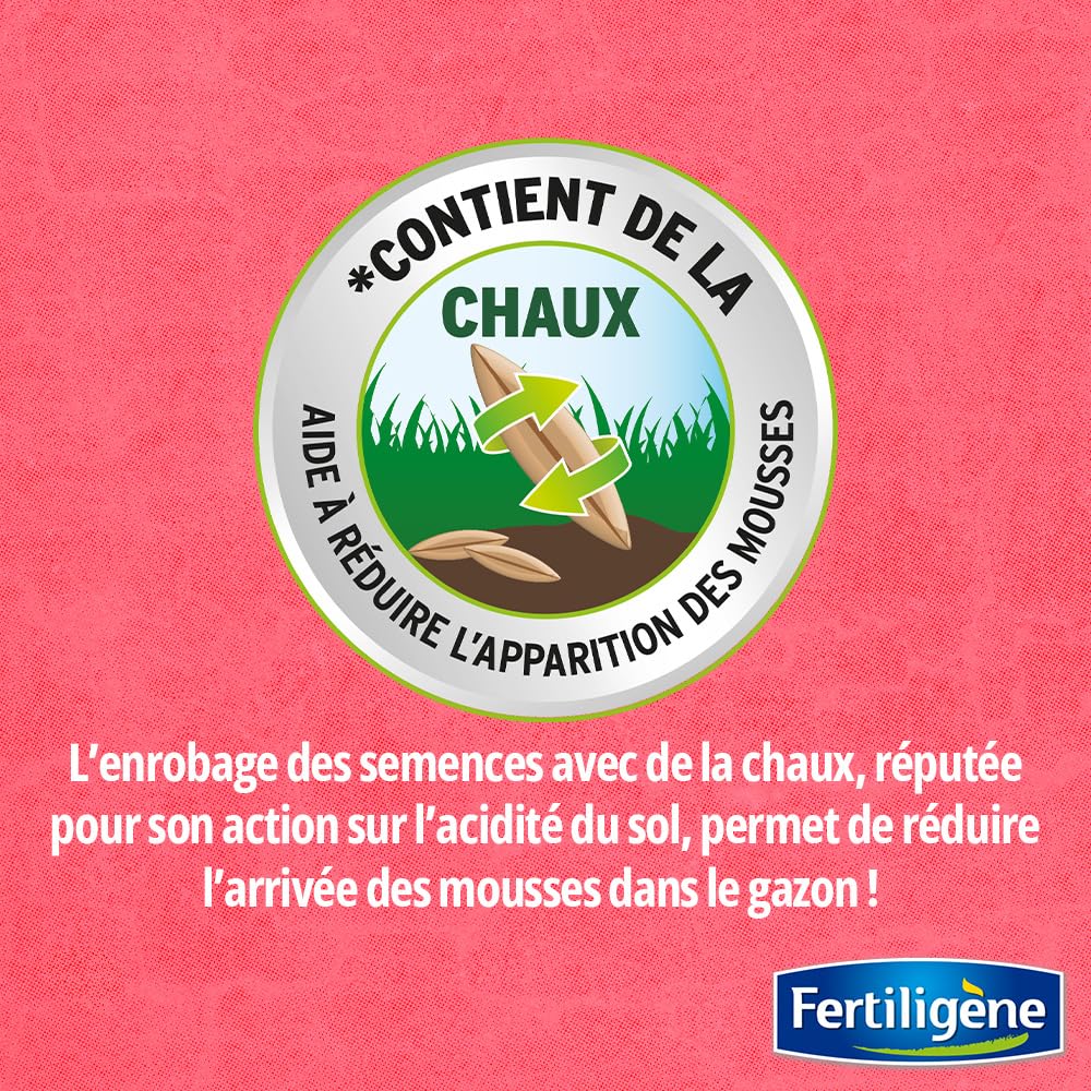 FERTILIGENE OMBR25 - Semences Gazon Terrain Ombragé 875 g - Pour 200m² - Premières pousses en 1 semaine