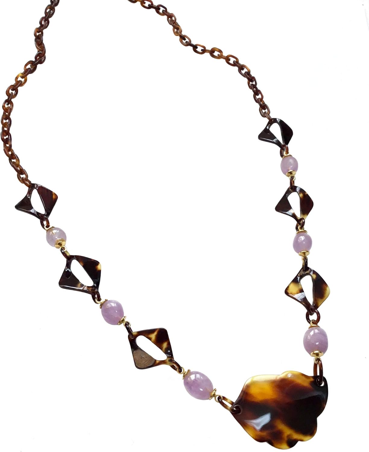 べっこう堂 本水もく＆ 本べっ甲茨布＆無地 ひねりロングネックレス