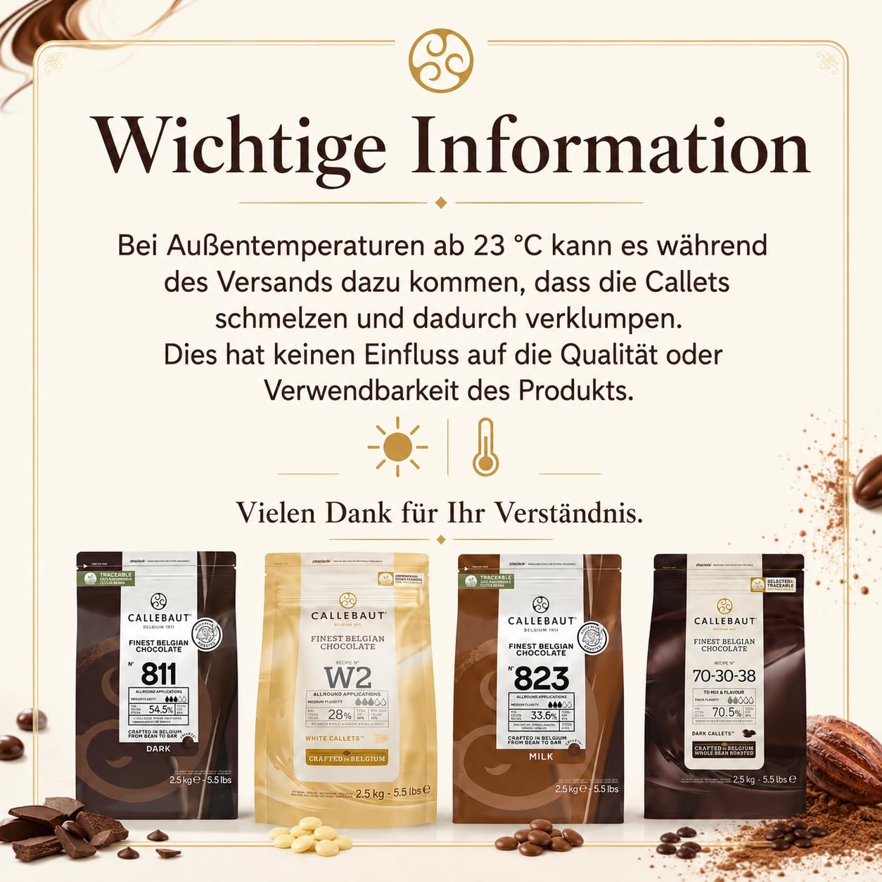 CALLEBAUT Kuvertüre Callets Weiße Schokolade 28% Kakao 2500 G 1er Pack
