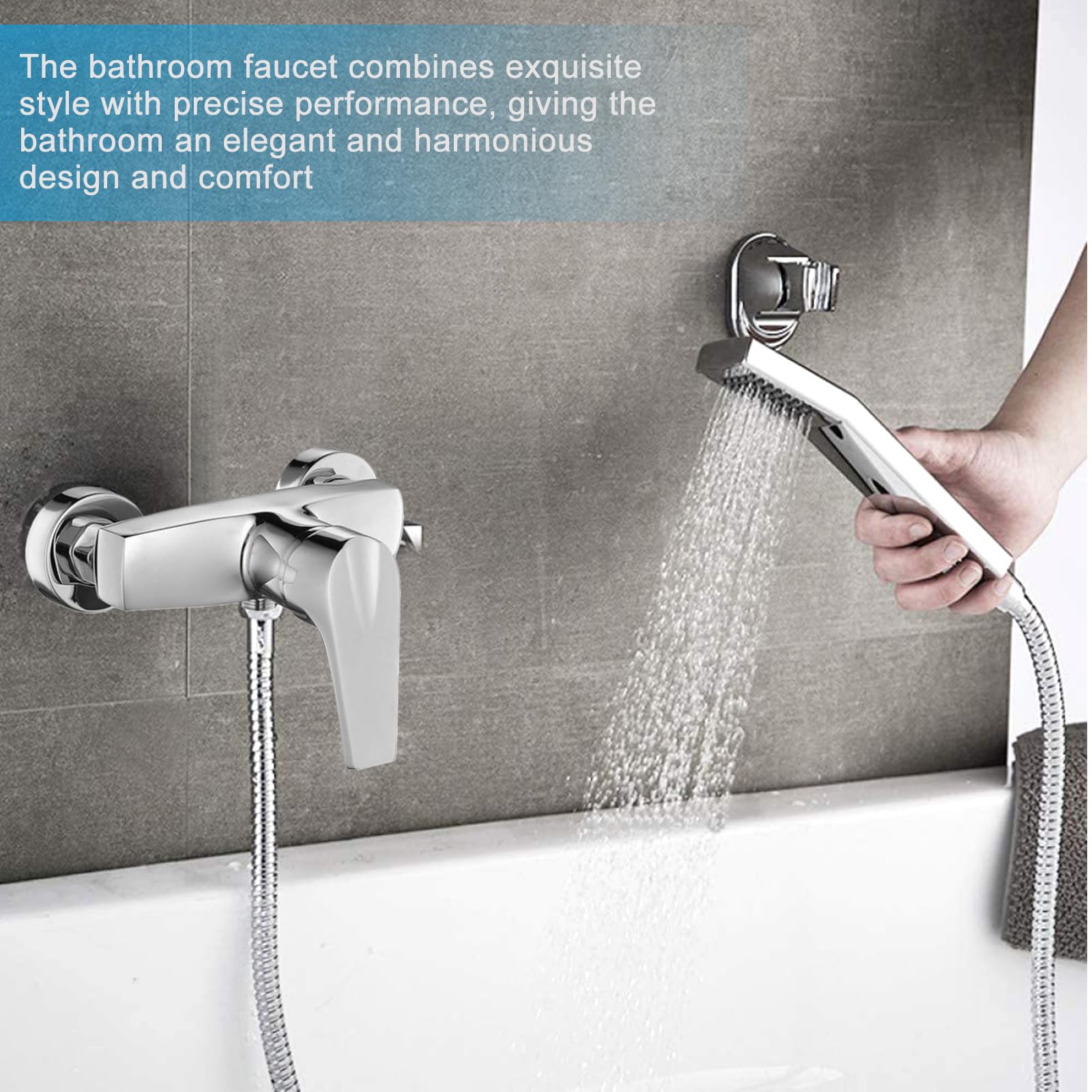 GBKDQQ Grifo de ducha monomando: grifo mezclador ducha, grifo de ducha montado en la pared, grifo ducha con caño G ½, grifo para baño