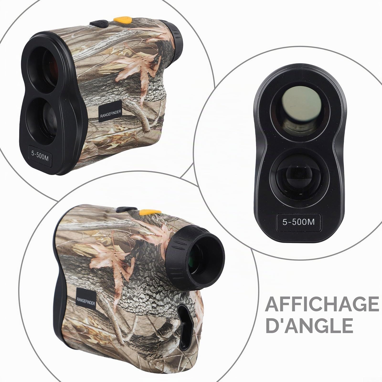 Zilimontt Télémètre numérique de golf 500 m - Télémètre de chasse - Télémètre de chasse numérique - Télescope monoculaire - Camouflage