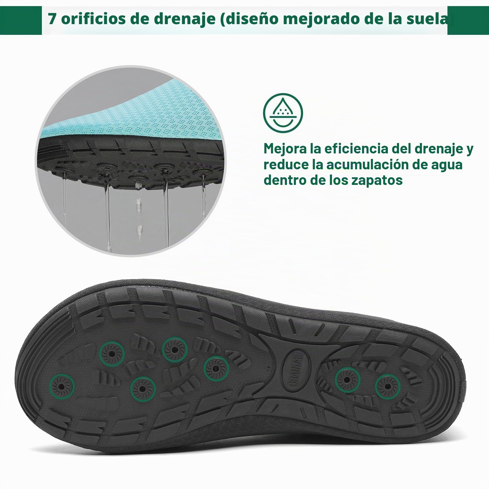 Saguaro Escarpines Secado Rápido 7 Agujeros de Drenaje Hombre Mujer Gr.36-47