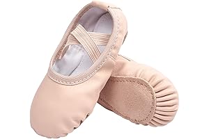 Zapatillas de ballet para niñas: Calzado de baile de cuero suave para...